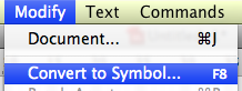 Convert to Symbol menu item